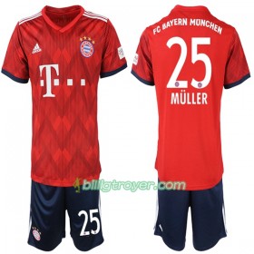 Billige Fotballdrakter FC Bayern München Müller 25 Barn Hjemmedraktsett 2018/19 Kortermet